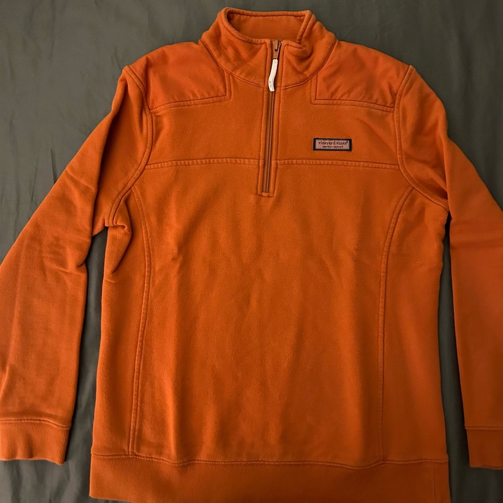 Vineyard Vines Classic 1/4 Zip Cotton Shep Shirt (Women's Medium) Orange